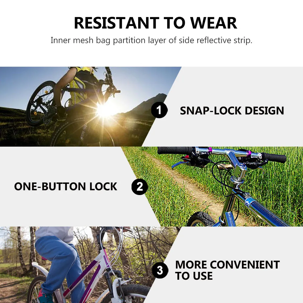 

1pc Waterproof Saddle Pouch 1.2L Carbon Eva Bike Seat Bag For Mountain Road Folding Bikes Snap Lock Reflective Storage Pouch