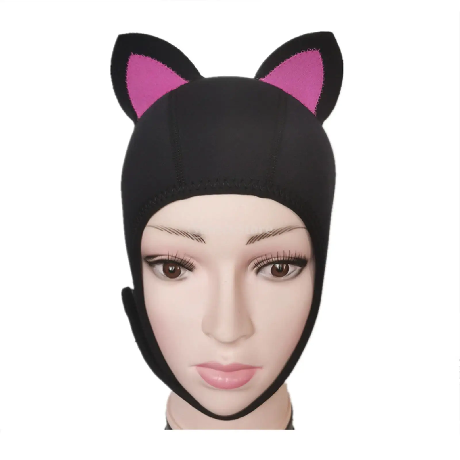 Cat Ears Wetsuit Hood Cap for Woman Children for Snorkeling Swimming Stretchable Thermal Surfing Hood 3mm Neoprene Stretchable