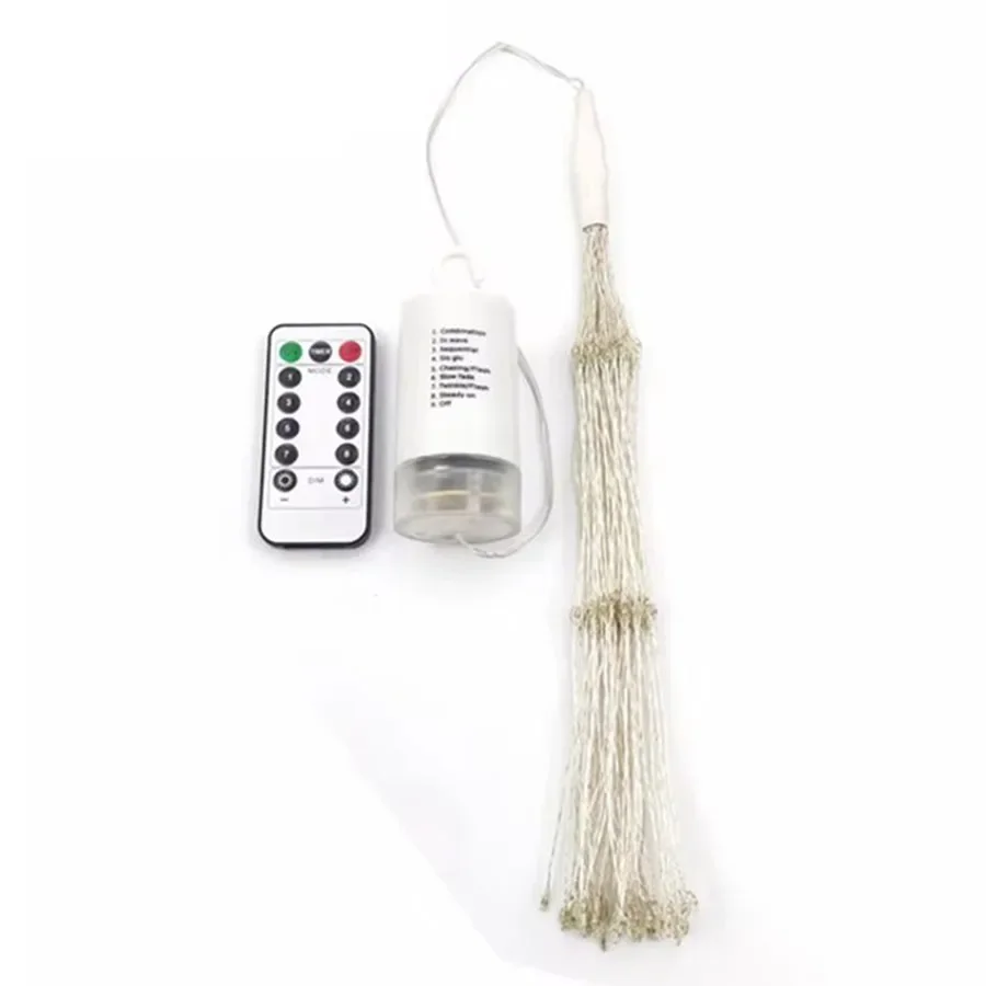 Lumières de feu d'artifice étanches avec télécommande, lumière dégradée en fil de cuivre, lumière de feu d'artifice extérieure, lumière de Noël Staragity, 1PC