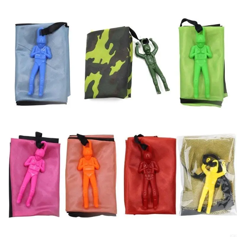 97BC Landing Soldier Flying Toy Parachute Figure Competitive Game Throwing Toy Interactive Hand Throw Game Preschool