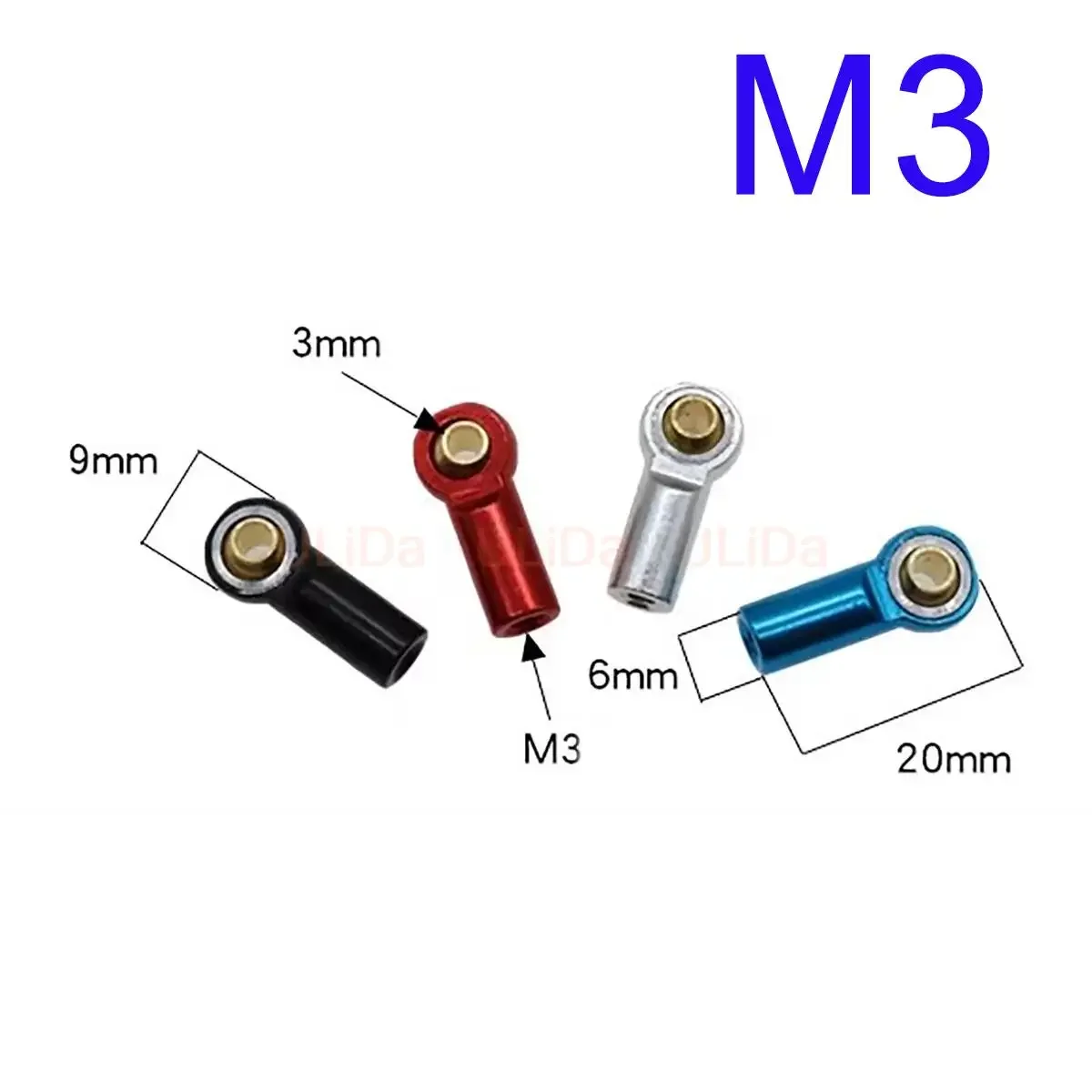 5PCS Spoorstangeind M2 M3 Linkage Rod End Ball Head Joint Adapter voor AXIALE Tamiya HSP RC Crawler auto Boot Vliegtuig Helikopter