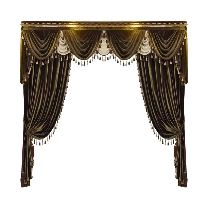 

Light luxury thickened flannel bedroom living room blackout curtain finished product