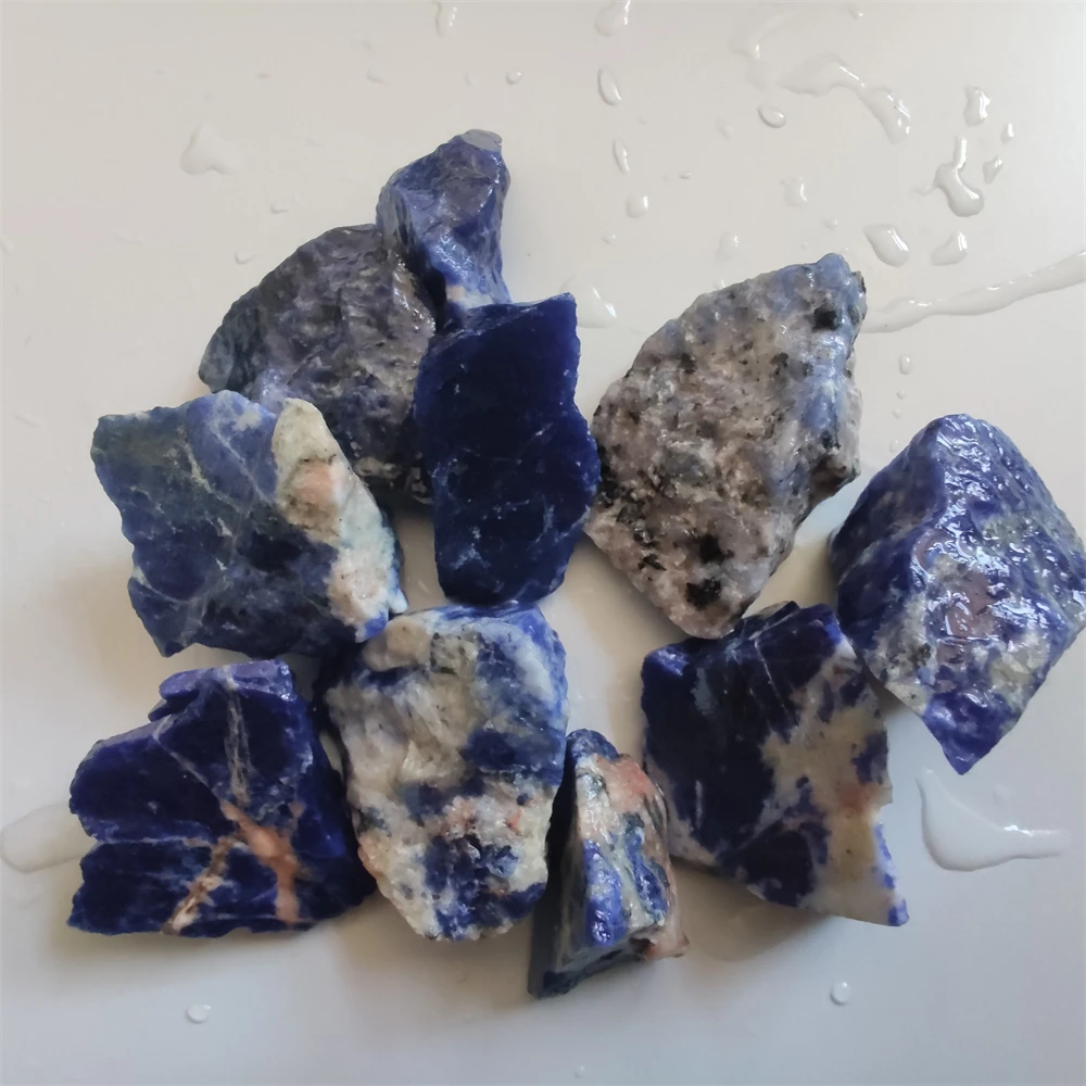 Piedras rugosas de sodalita azul Natural, rocas de cristal, energía Mineral, piedra decorativa para el hogar