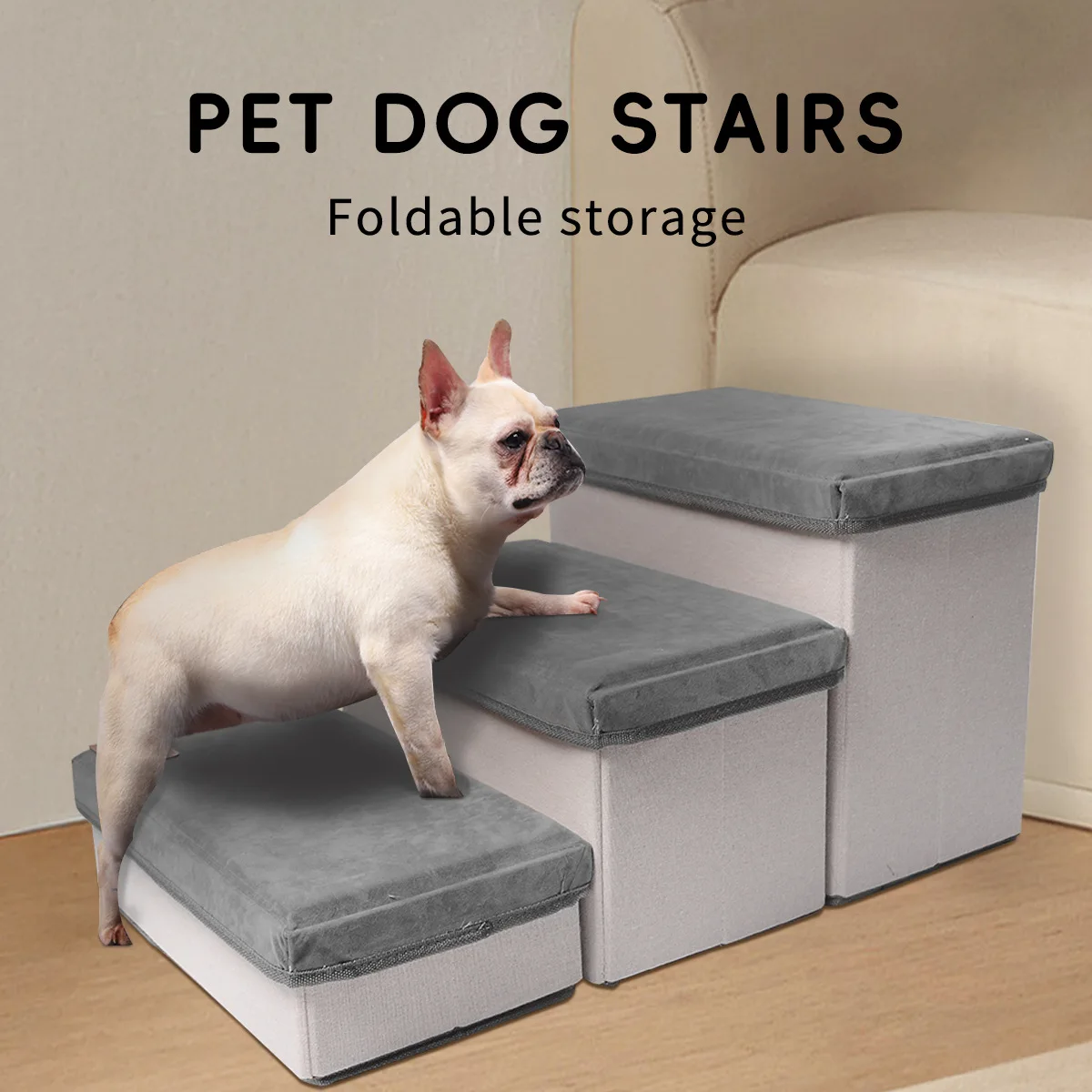 Pet ladder foldable storage dog stairs split large capacity pet stairs thickened baseplate puppy ladder