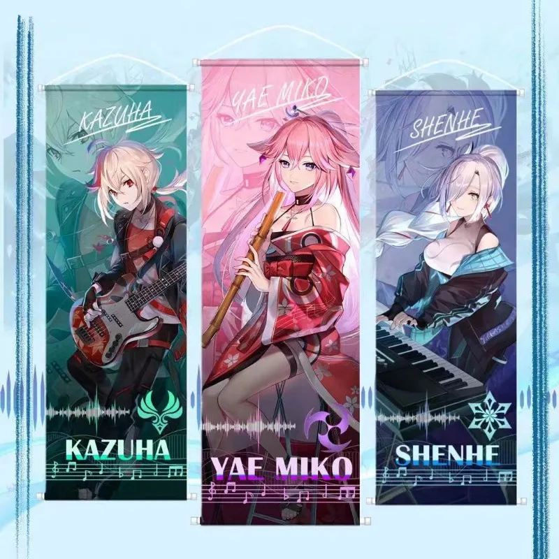 Genshin Character Concert Series Silk Scroll Hanging Painting Shinhaku Barbara Yae Miko Maple Manyo Peripheral Poster Decoration