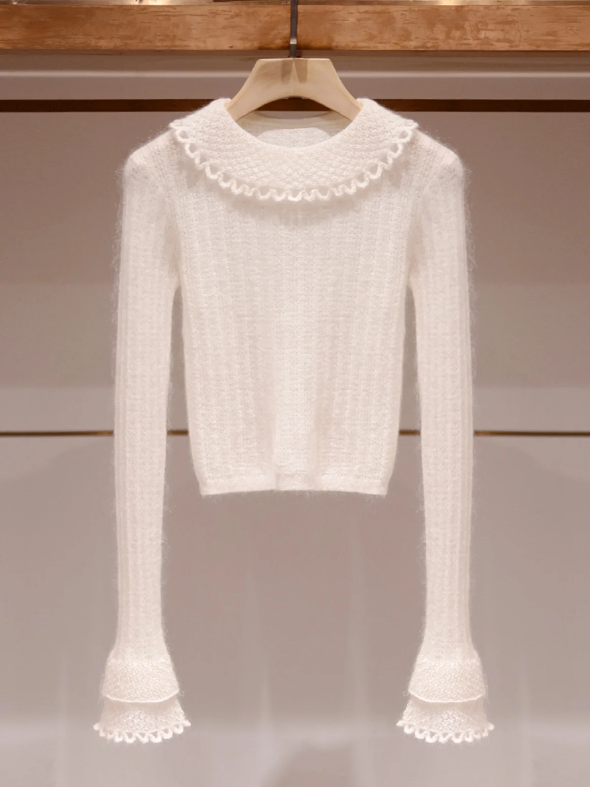 

Шикарный уникальный круглый вязаный свитер-топ для женщин, модный повседневный, для зимы, новинка, белый, без рукавов