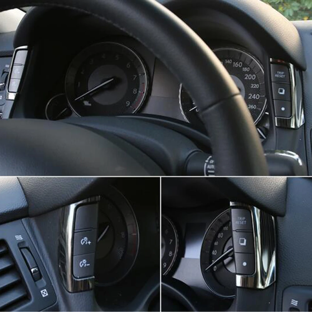 Dashboard button cover knob sticker decorative stainless steel Interior Accessories trim for Infiniti Q70 Q70L