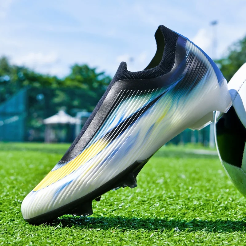 Unisex AG/FG Soccer Shoes for Adults, Premium PU Synthetic Leather, TPU Long Studs, Anti-slip, Designed for Maximum Performance