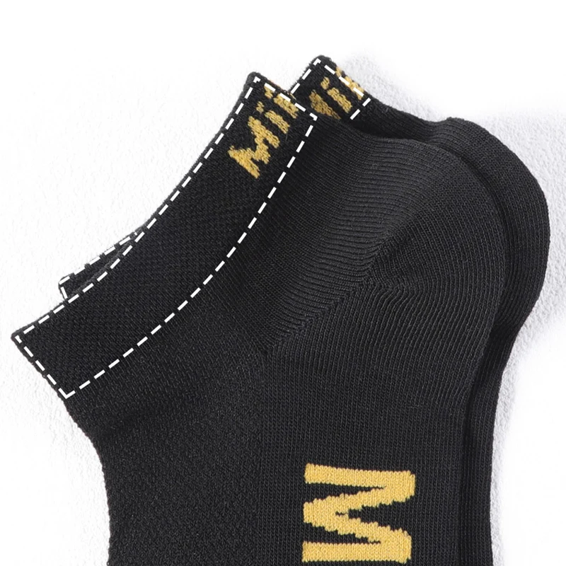 MiiOW – chaussettes en coton Harajuku pour hommes, 5 paires, maille respirante antibactérienne, bateau de marque, chaussettes souples antidérapantes