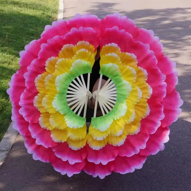 大きな花びらの牡丹の花扇子ダンスオープニングダンスグループオペレーションスクエアダンス小道具ステージパフォーマンス家庭用フィットネス機器