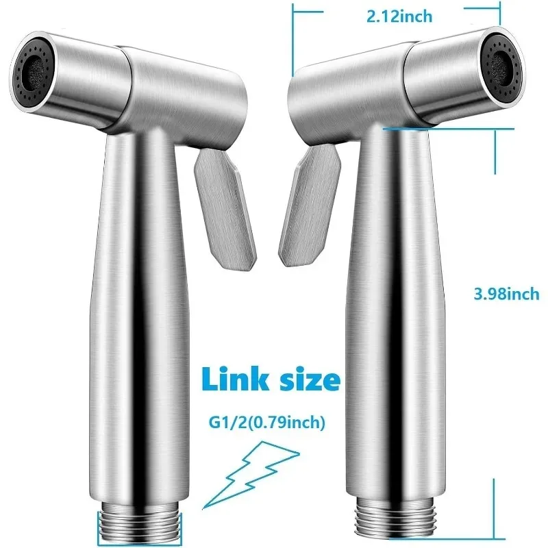 Faucet Spray Bathroom Cleaning Booster Flushing Device Bathroom Handheld Toilet Spray Gun Cleaning Accessory Stainless Steel