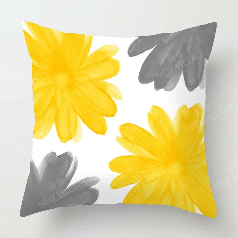 Atualize sua decoração da sala com uma capa de almofada geométrica elegante em amarelo e branco Home Decor 45x45 40x40 50x50 60x60