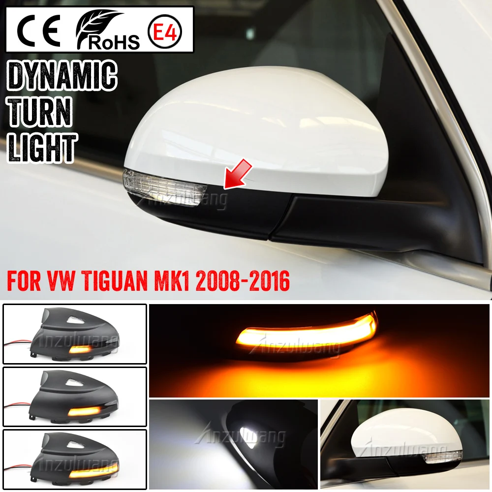 

Car Left Right Rearview Side Mirror Turn Signal LED Repeater Light Lamp For VW Sharan 2012-2015 Tiguan 2008-2016 Dynamic lights