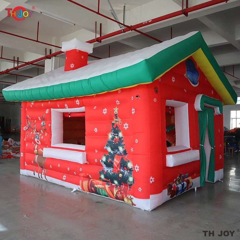 Casa inflável do Natal, barraca de Papai Noel, decorações do Natal, navio rápido do ar, 4x3m