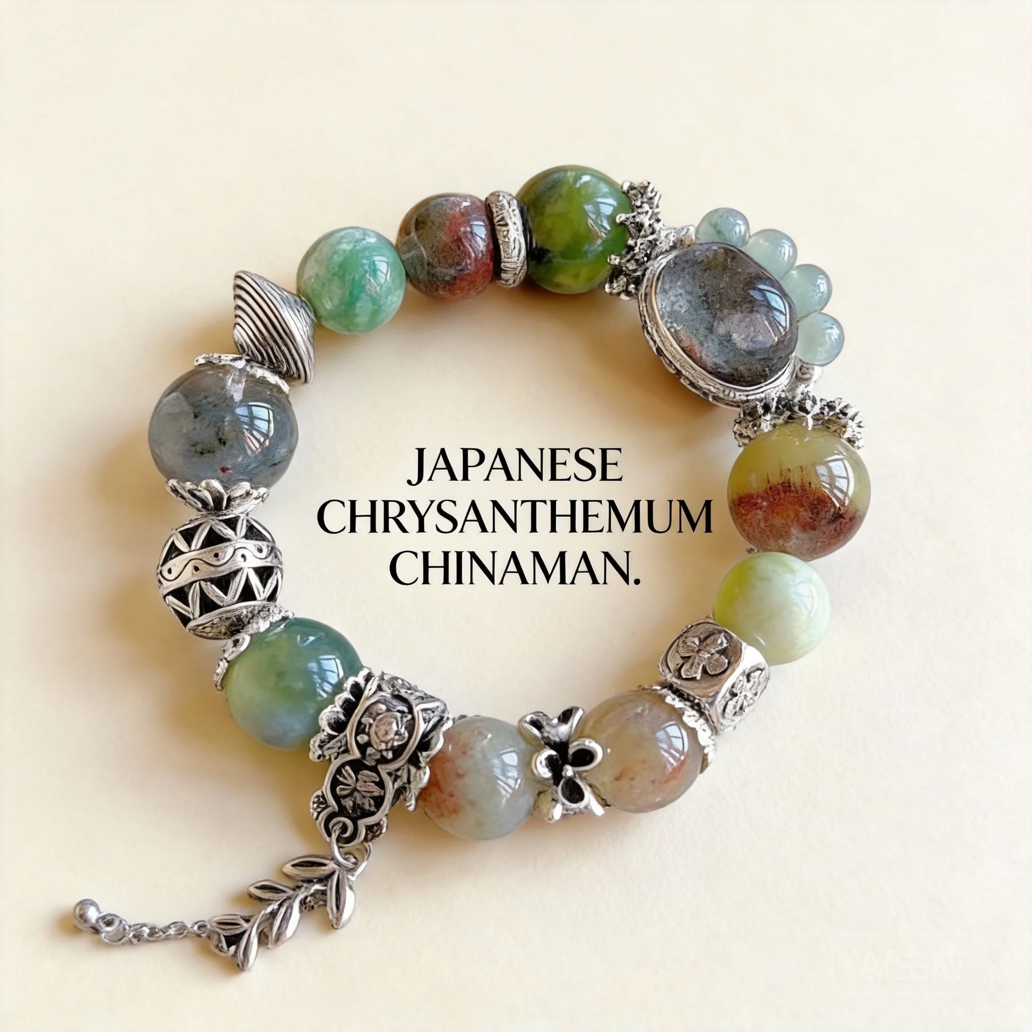 Chinese Style Mountain And Sea Scroll 13 To 15mm Natural Green Phantom Quartz Emerald Green Rutilated Quartz Feng Shui Lucky Wea