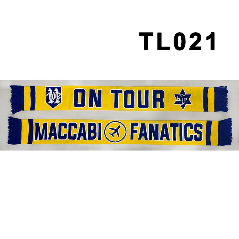 145*18 cm Size On Tour Maccabi Fanatics Scarf for Fans Double-faced Knitted TL021