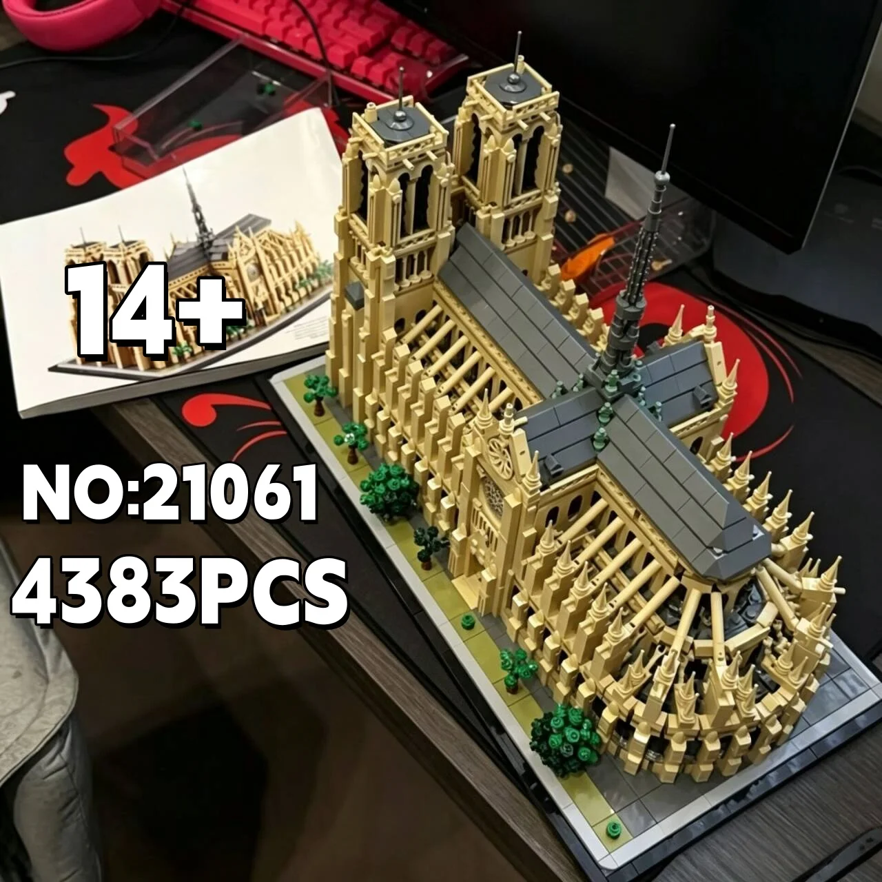 

2026new 4383pcs Notre-Dame de Paris Architectural Model Kit Building blocks Set for Adults Gift Idea Lovers of History