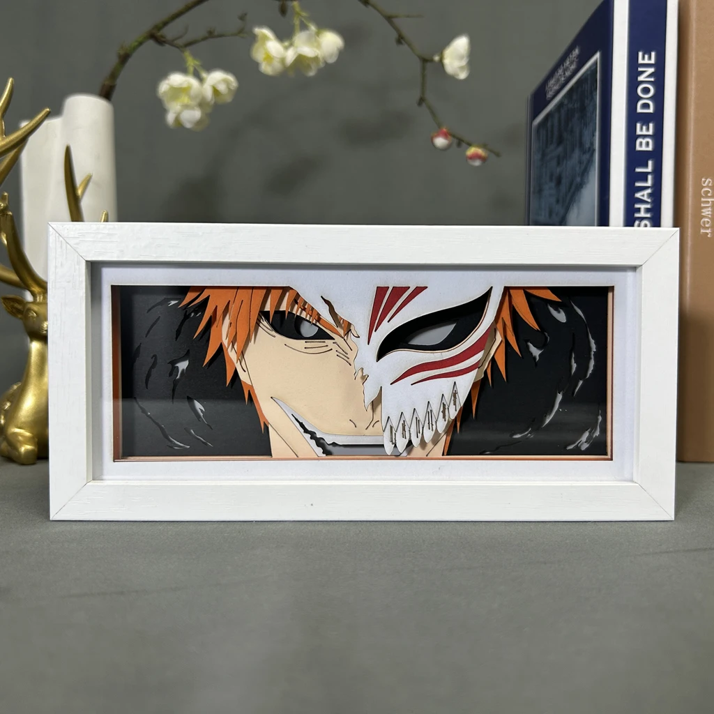 Imagem -03 - Bleach Anime Led Light Lâmpada para Room Decor Corte de Papel Shadow Box Birthday Gift Bedside Nightlight Manga Light Box Ichigo Kurosaki