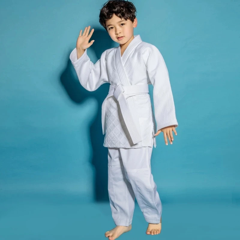 NEW 100% Cotton Men Judo Jiu Jitsu Gi Thick Uniform Set Clothes Clothing Wushu Kungfu Kits Slub Fabrics Adults Kids Children