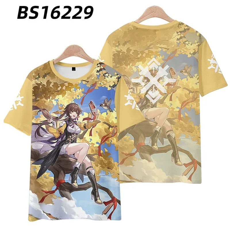 Honkai: Stern Schiene 3D-Druck T-Shirt Frauen Männer Yukong Fu Xuan Qingque Tingyun Bailu Yanqing Jing Yuan März 7. Cosplay Kostüm