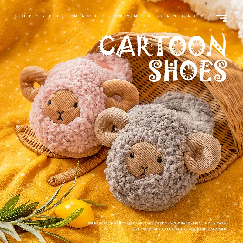 Children\'s Winter Slippers Boys Cute Cartoon Cotton Home Slippers Kids Indoor Non-slip Warm Shoes Girls Slippers