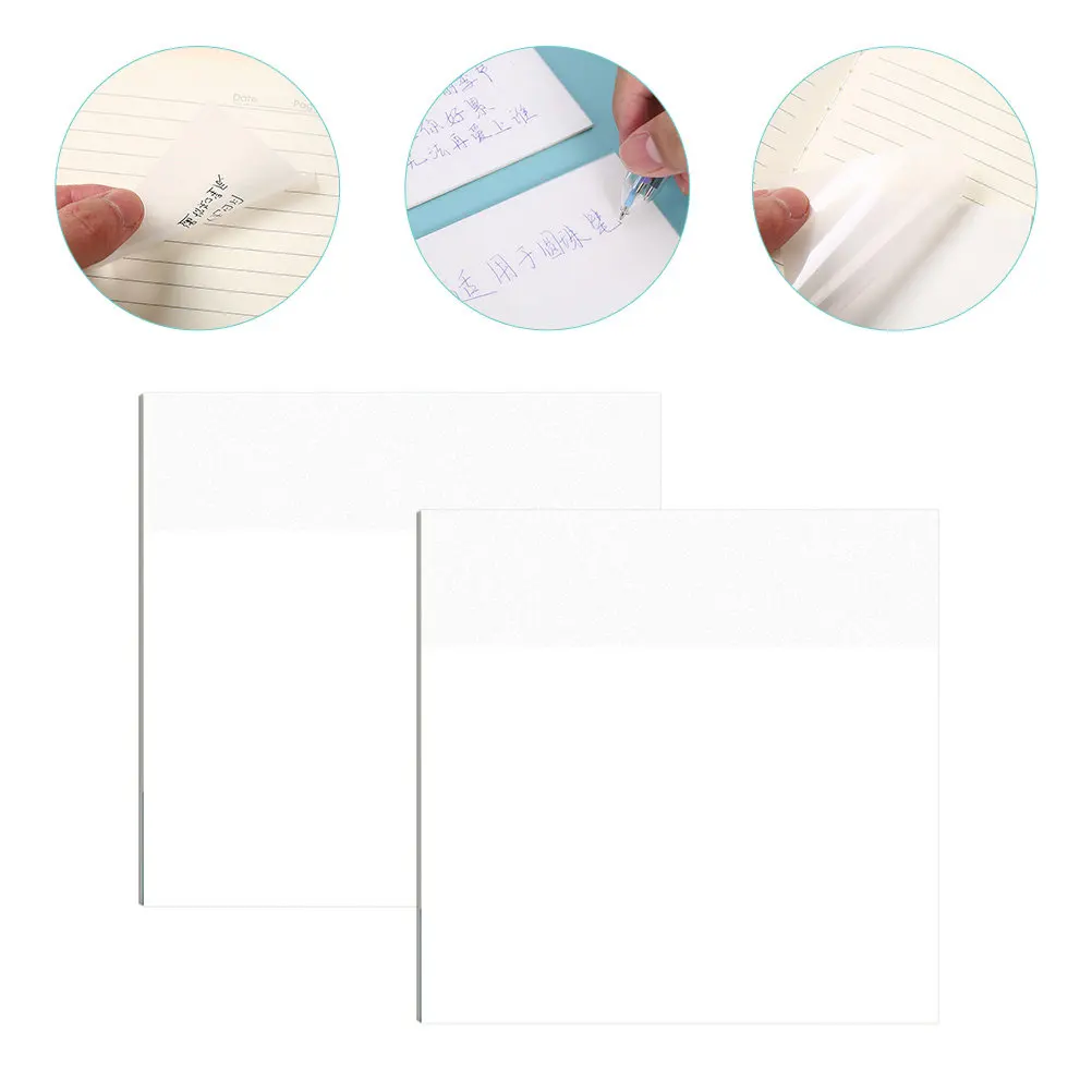 

200 Sheets Transparent Adhesive Memo Pads Multipurpose for Quick Reminders Message Leaving Notes Office School