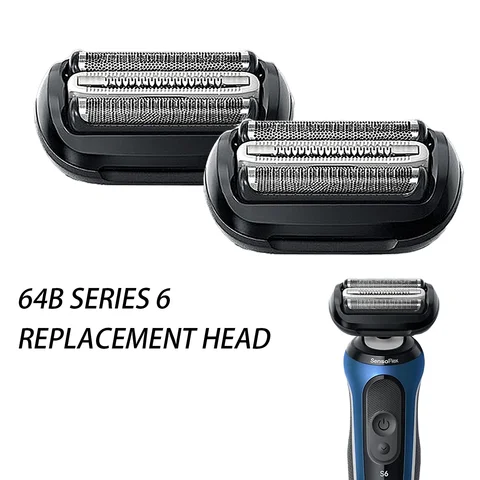 64B Electric Shaver Replacement Head for Braun Series 6 Easily Attach Compatible with New Generation Series 6 Shavers ,Black