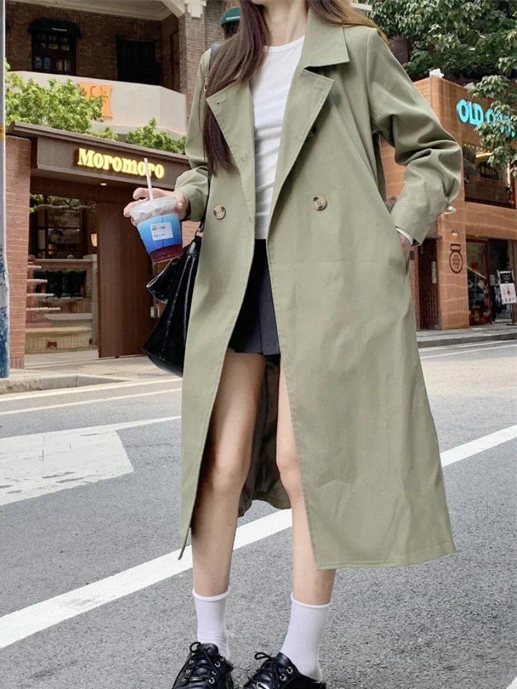 

Женская куртка-ветровка средней длины больших размеров в британском стиле, модная, элегантная, весна-осень 2026 года, новинка