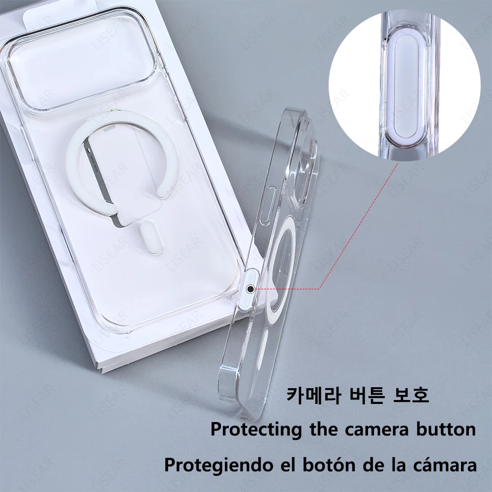 Original Clear Magnetic Phone Case For iPhone 18 17 Pro Max 16 15 14 Plus 13 12 Mini For Magsafe Wireless Charging Protect Cover