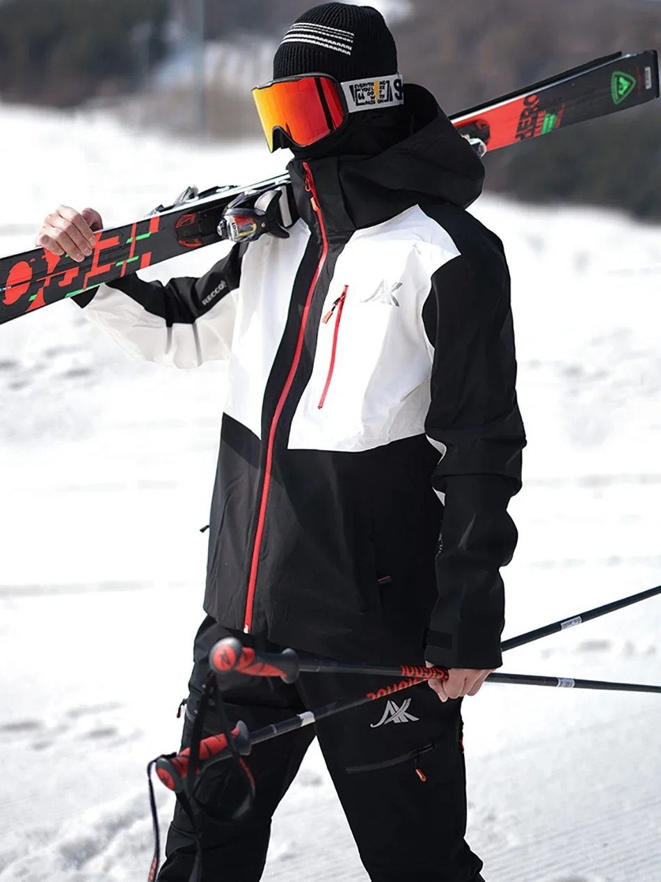 XNOW Abbigliamento da sci Uomo Indossare Giacca da snowboard Momen Giacche da sci con cappuccio impermeabili antivento Cappotto da neve invernale antivento per esterni