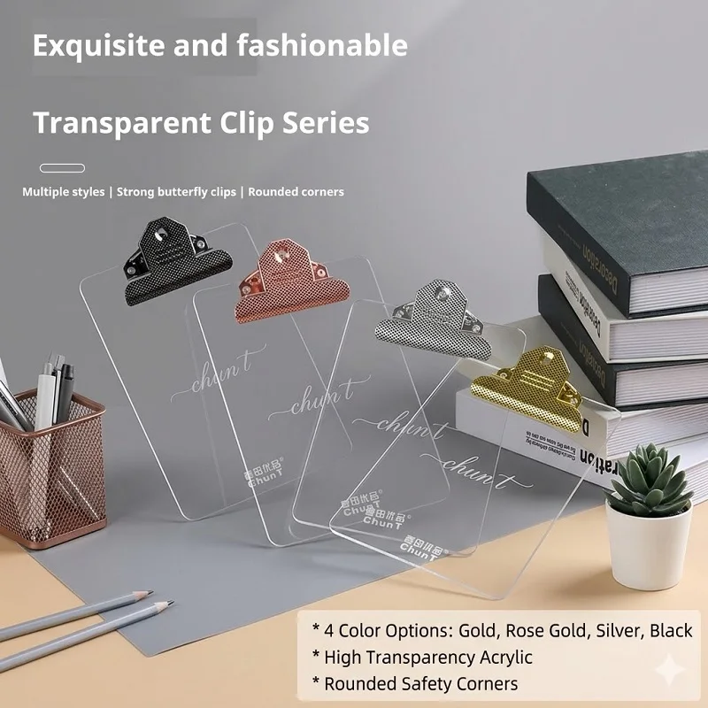 

Transparent Acrylic Writing Clipboard for A4 Paper - Clear Writing Board and Stationery Document Holder