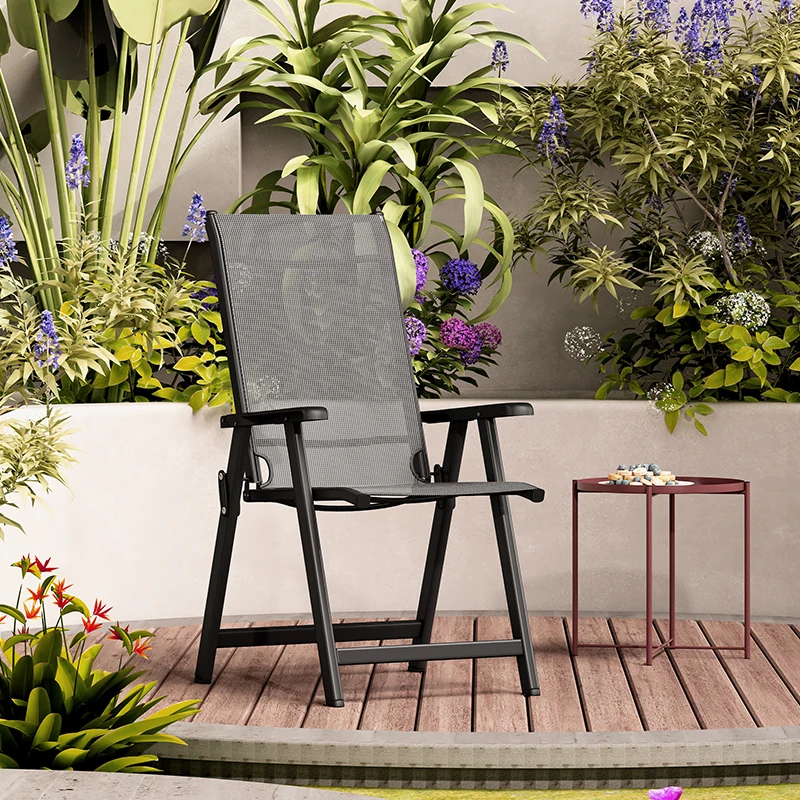 

Outdoor Folding Chair Portable Patio Backrest Seat for Balcony / Garden / Camping Comfortable Office Home Computer Chair