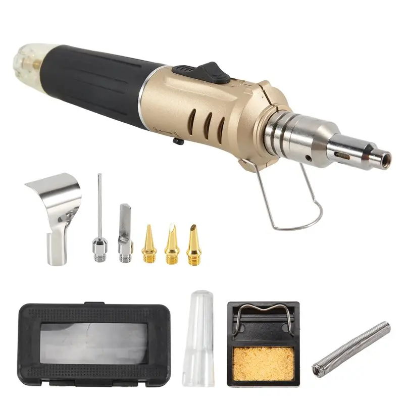 B69C HS-1115K 10-In-1 Multifunction Gas Soldering Iron Case Set Lighter Spray Set Welding Equipment