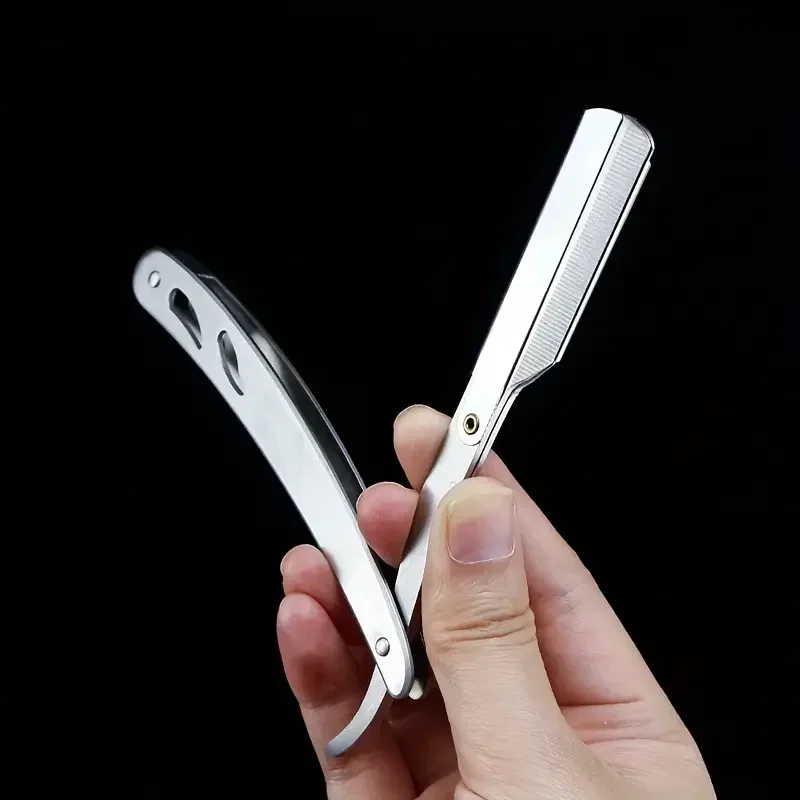 1pcs 멀티 컬러 스테인레스 스틸 머리 깎기 면도기 홀더 내구성 있고 세련된 남성용 수염 도구, 실제 머리 가발 전용