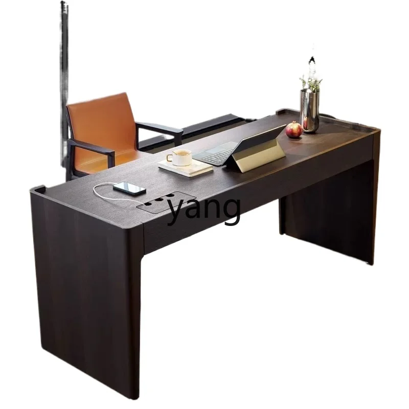 

LH light luxury solid wood desk home computer desk study desk modern simple