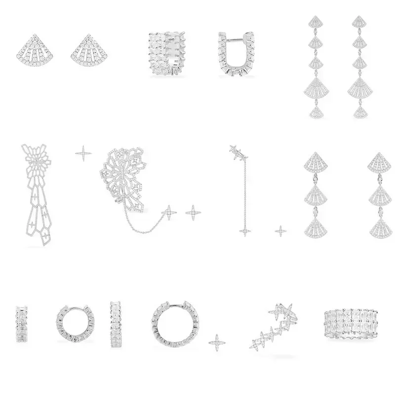 LI KI High Quality 925 Sterling Silver 2021 New Fan-fringed Earrings Classic  Jewelry Gift For Friends