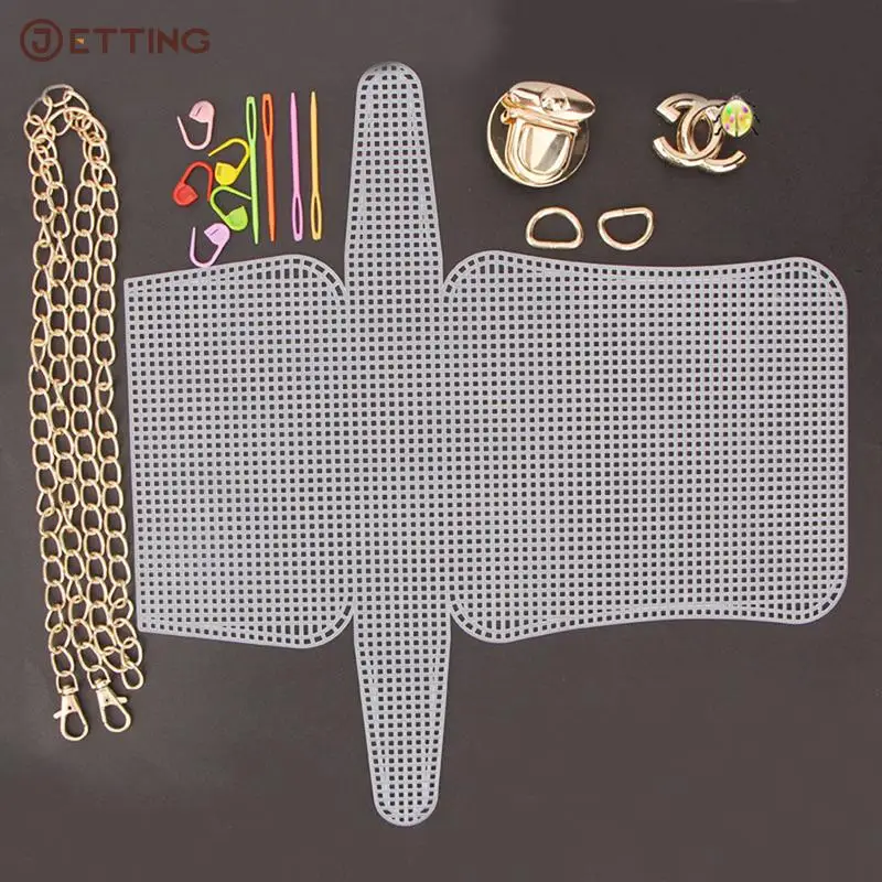 1Set Extra Weven Plastic Mesh Kit Diy Tas Accessoires Weven Helper Wit Net Cover Voor Plastic Handtas Handgemaakte