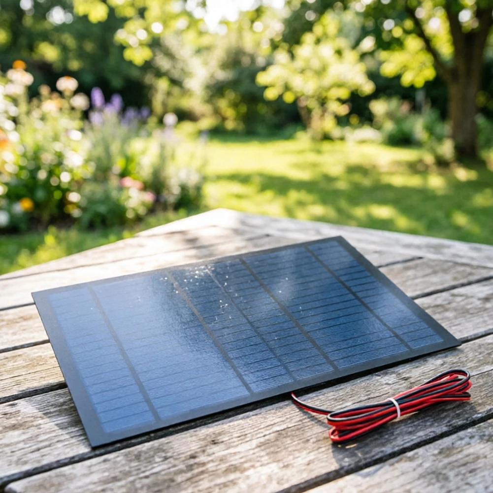 18V 10W DIY Solar Panel With 200cm Extension Cable, Portable Solar Power Charger For Outdoor Charging Of Small‑Sized
