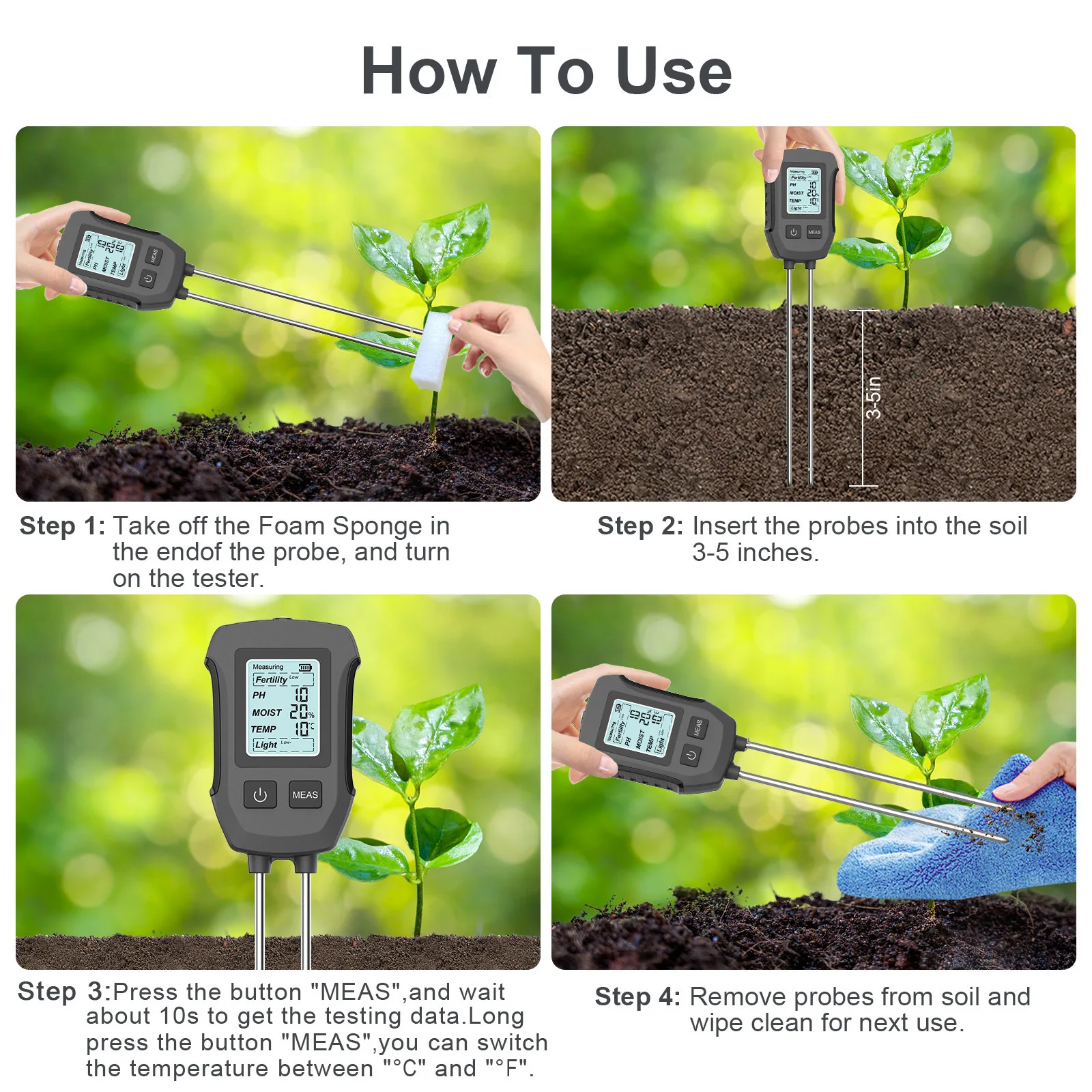 Schermweergave 5-in-1 bodemdet - Soil Ph Meter recensie en prijs