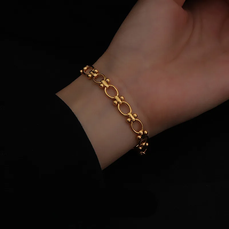 EILIECK 316L Stainless Steel Chain Bracelet Bangle Waterproof Light Metal Fashion Women Chic Wrist Jewelry Birthday Gift Bijoux