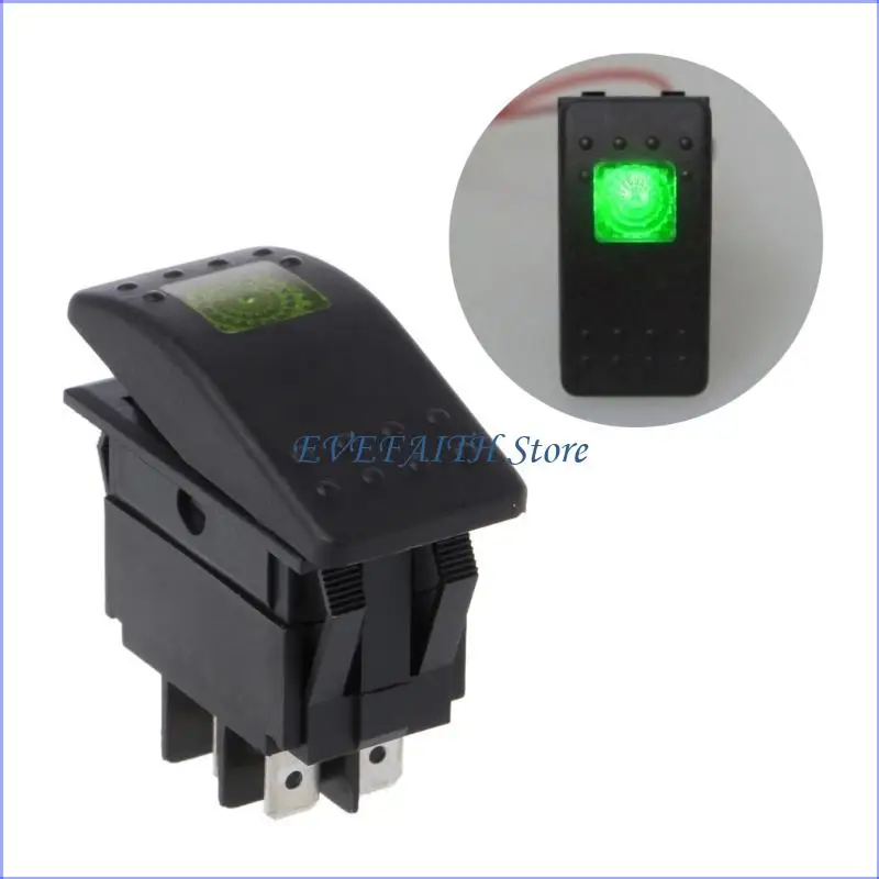 124B سيارة موسيقى الروك التبديل 20A/12V 4 دبوس أسود مقاوم للماء على مفتاح التبديل #6