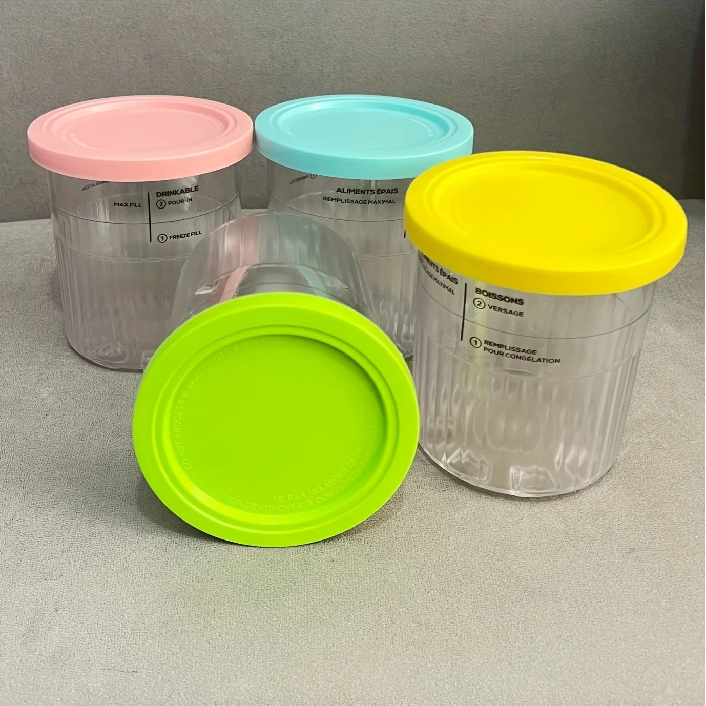 Ninja NC500 NC501 시리즈 아이스크림 메이커 보관 컵, 숟가락 파인트 용기, 가정 주방용 아이스크림 욕조