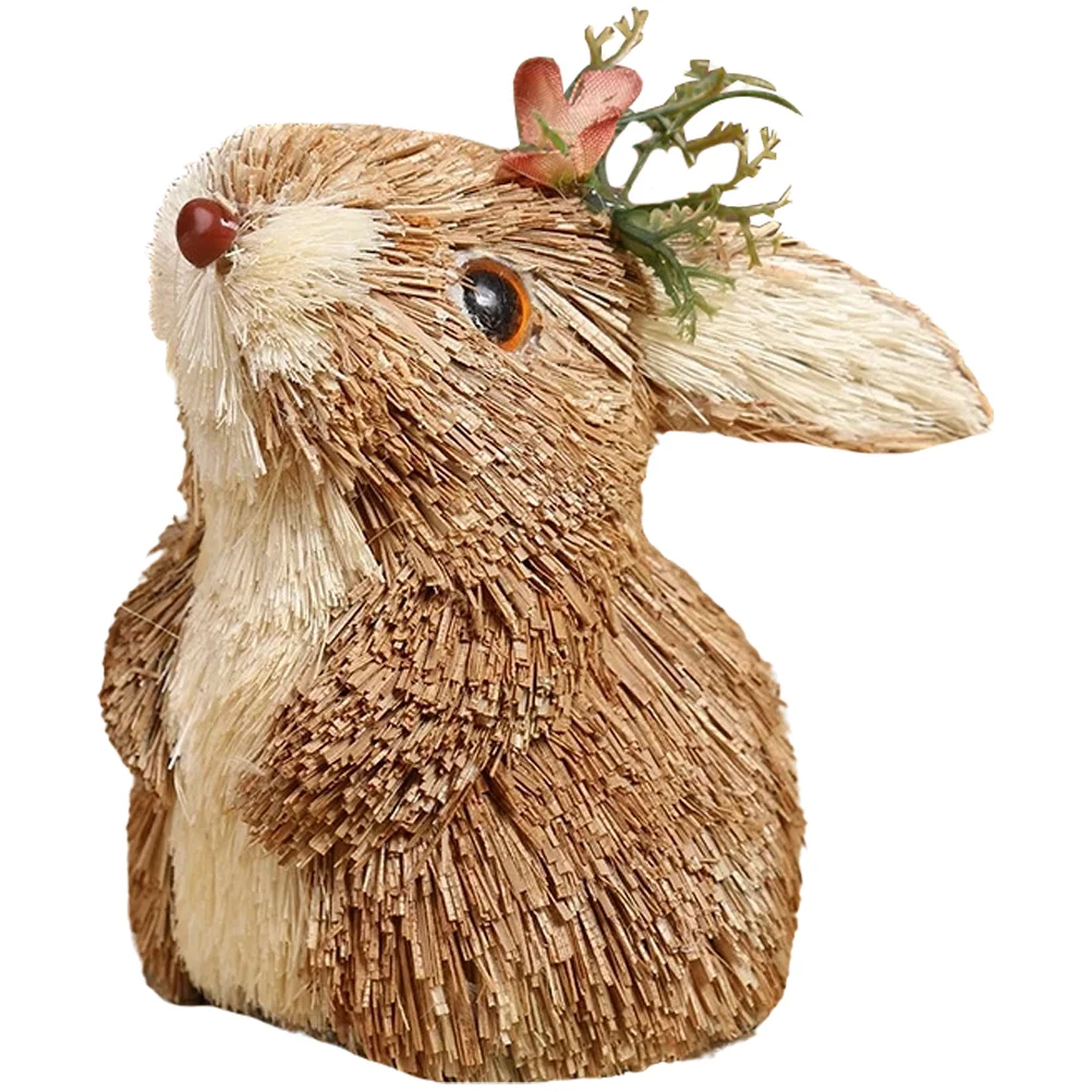 

Bunny Ornament Pink Home Decor Lid Desktop Figurine Bunnies Small Rabbit Adorn Cute Model