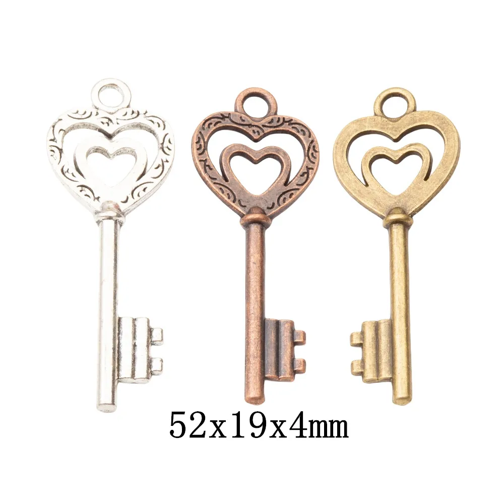 12pieces（key）vintage zinc alloy charm metal pendant DIY jewelry discovery making accessories 1897