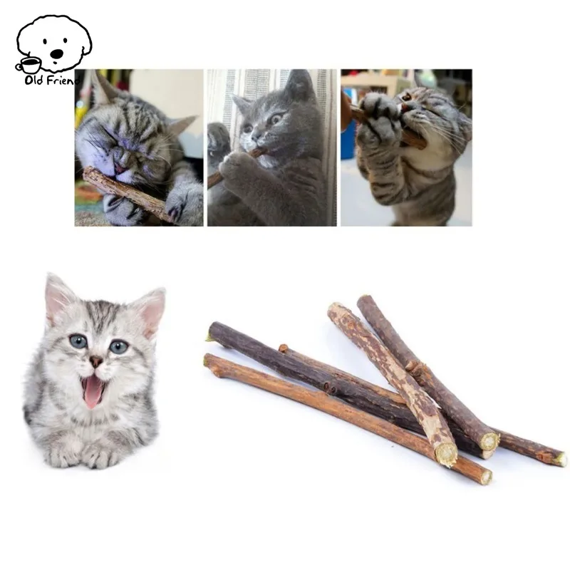 10/15/20 Sticks/Bag Silvervine Sticks for Cats Natural Catnip Chew Sticks Teeth Molar Chewing Toys for Cat Kitten Kitty Gifts