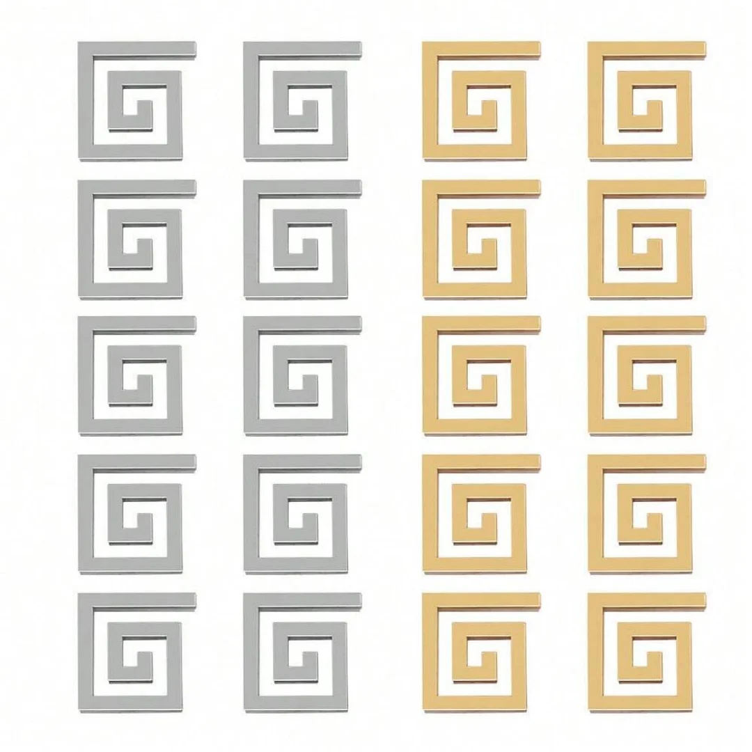 10pcs 10x10cm Set Of Self-Adhesive Mirror Stickers For Home Decor Perfect For Living Room, Bedroom, Cabinet Edges & Windows