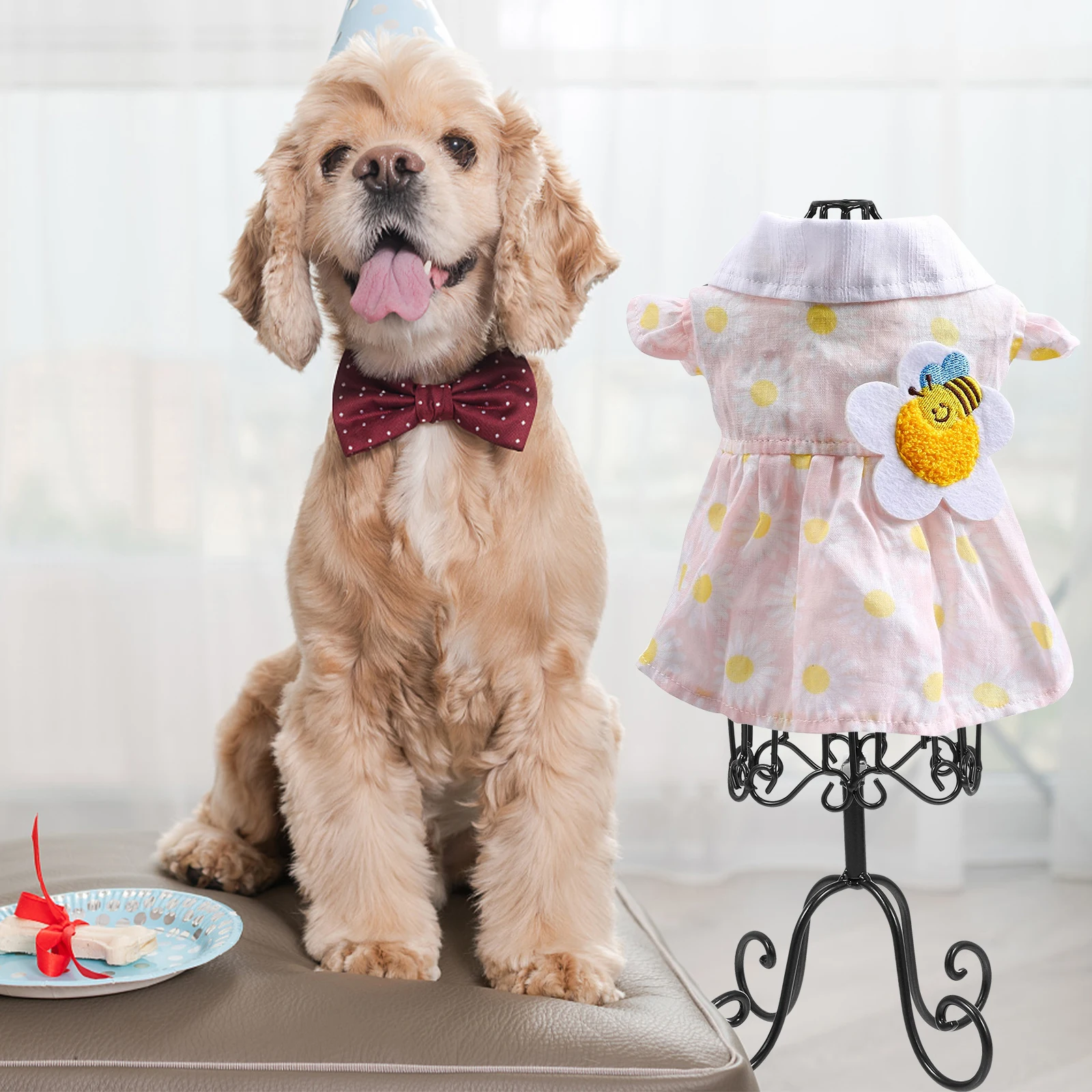 

Compact Lightweight Pet Clothing Display Rack Colorfast Meticulously Made Puppy Clothes Model Stand Cat Coat Hanger Dog Supplies