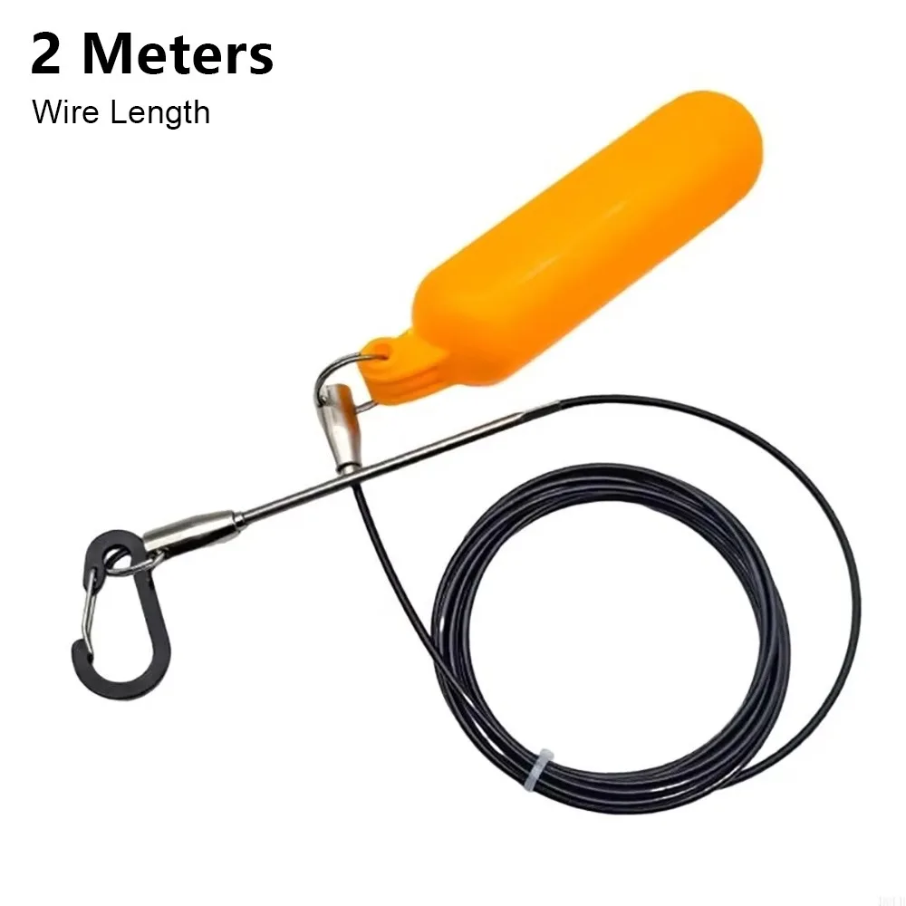 

1Pcs Rubber Coated Fish Lock Rope 2/3/4/6m Portable Fish Tethering Rope Stainless Steel PVC Float Steel Wire Fishing Accessories