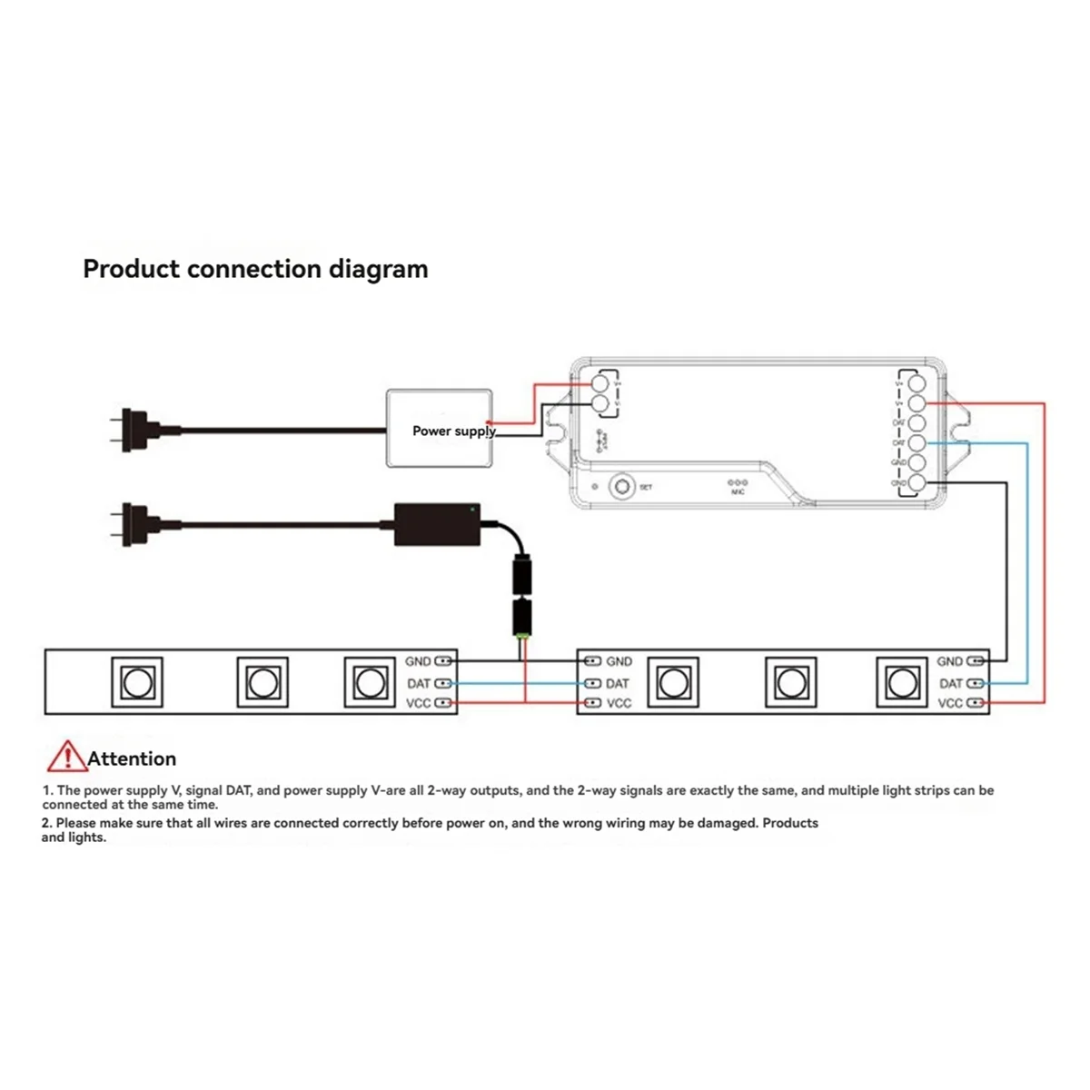 B21B Tuya Wifi LED Controller RGB IC LED Controller Set RF Remote Tuya APP Work for WS2811 WS2812B WS2815
