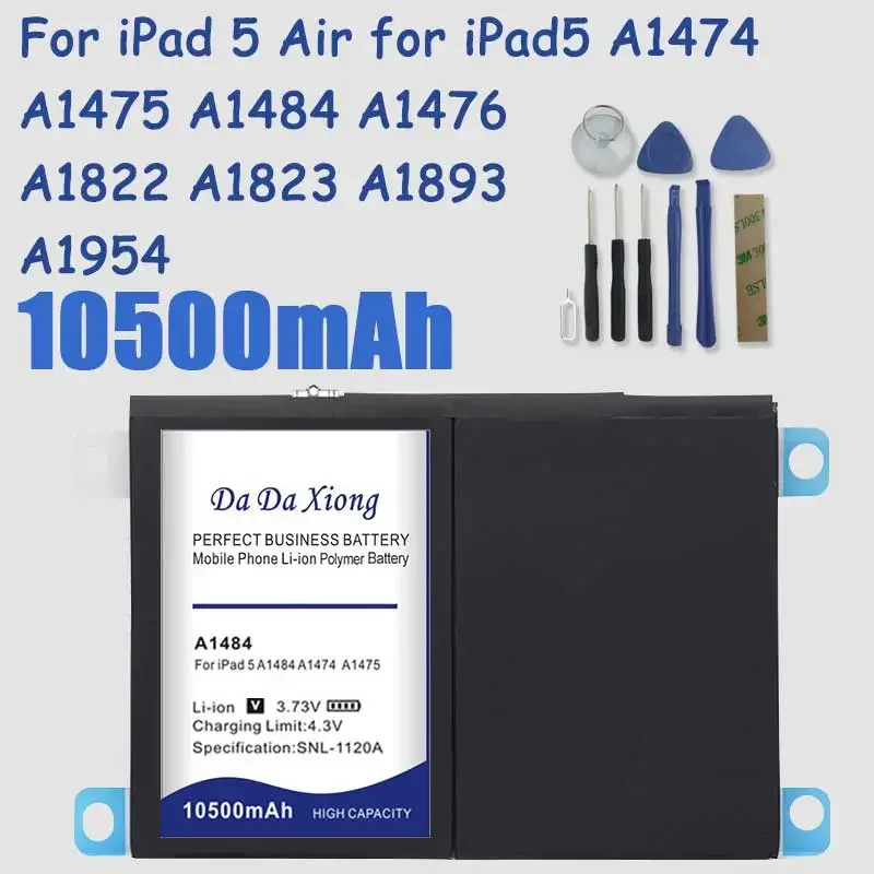 DaDaXiong  New 10500mAh Bateria For iPad 5 Air for iPad5 A1474 A1475 A1484 A1476 A1822 A1823 A1893 A1954 Battery in Stock